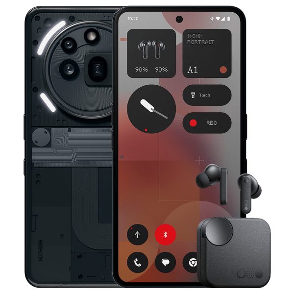 Nothing Phone (3a) Pro 5G - Mobiltelefon - 256 GB - Schwarz - Magenta Edition